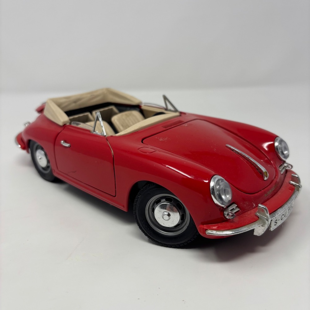 1961 Porsche 356 B Cabriolet Red 1:18 Bburago Diecast Model Car FOR PARTS